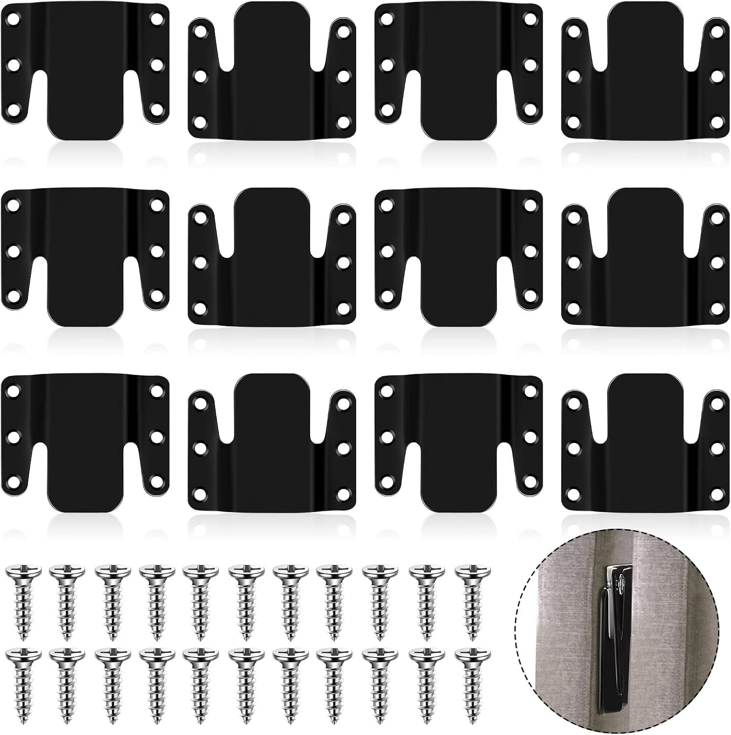 12 Sectional Sofa Connectors with 72 Screws – Metal Interlocking Couch Clips