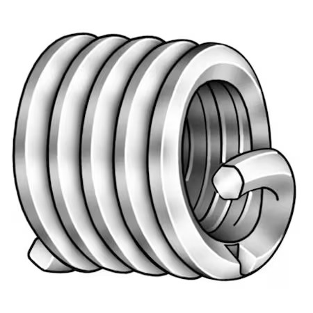 Tanged Helical Insert, Screw-Locking, M8-2.00 Thrd Sz, 18-8 Stainless Steel, 10