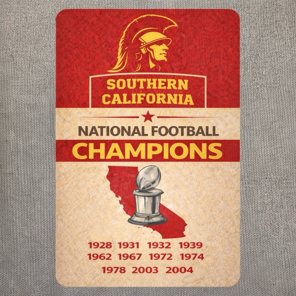 Southern California Metal sign: National Championships  USC Trojan Football DY