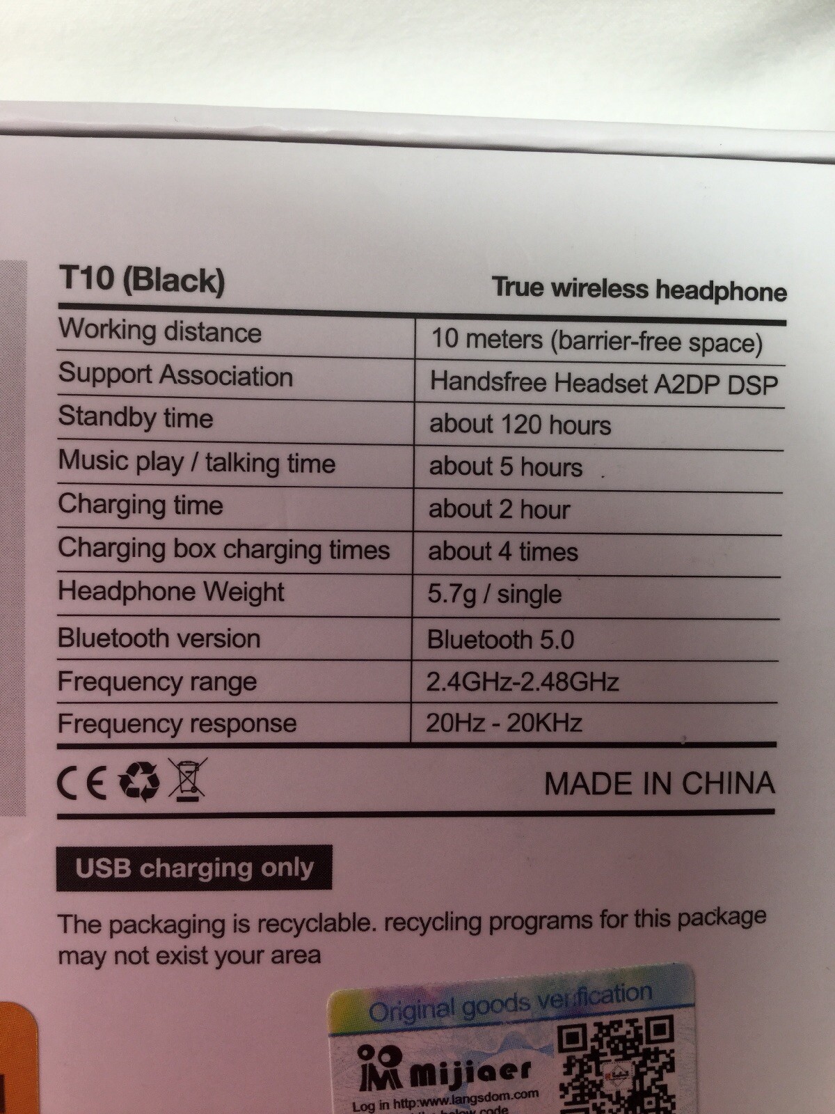 Langston T10 Wireless Earbuds Touch Control Bluetooth 5.0, Wireless Bluetooth