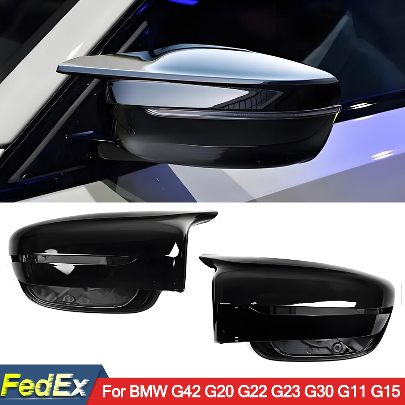 Fits BMW G42 G20 G22 G23 G30 G11 Gloss Black Mirror Cover Cap Housing M5 Style