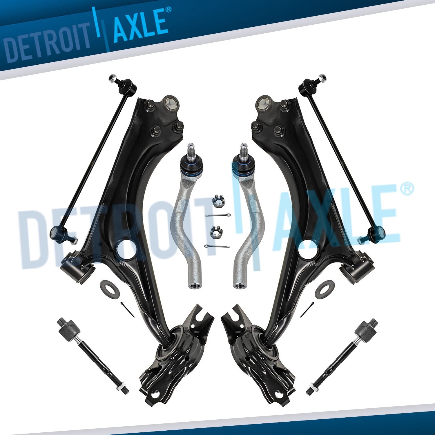 Front Lower Control Arms Sway Bars Tie Rod Ends Kit for 2016 - 2019 Honda Civic