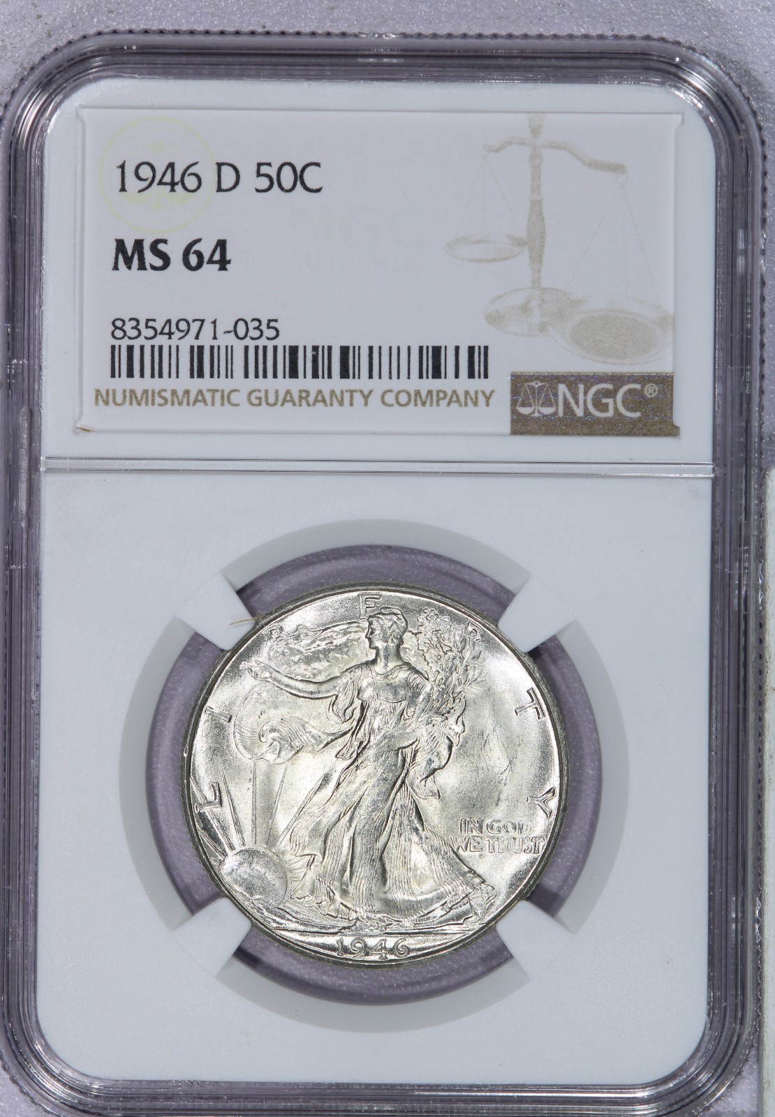 1946-D Walking Liberty Half Dollar 50c NGC MS64
