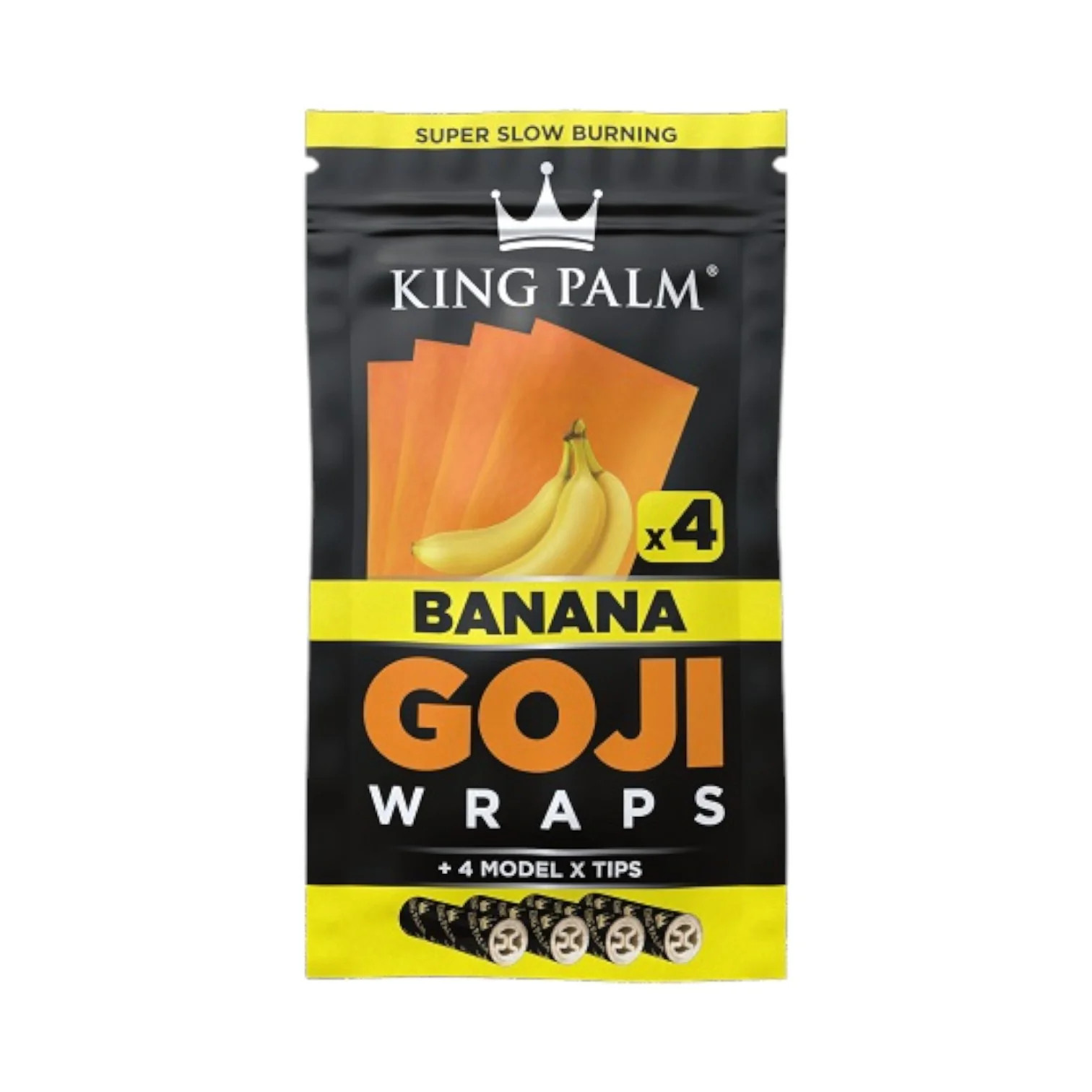 King Palm Goji Wraps 4pk 15 count display (Banana)