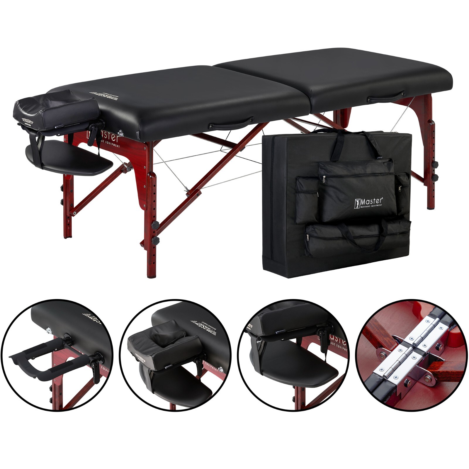 Master Extra 31 inch Montclair Portable Massage Reiki Table Package Black