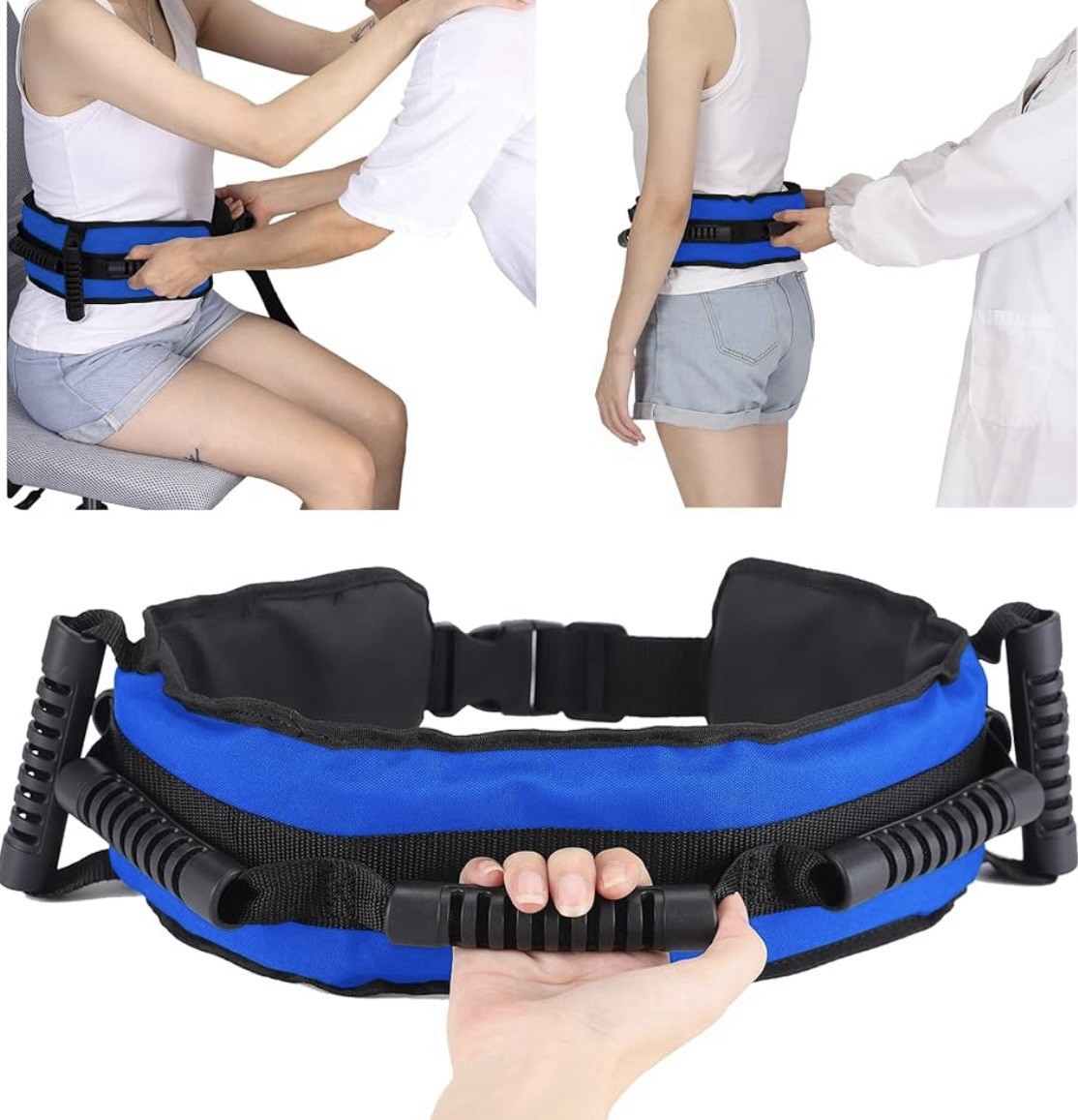 Gait Belt for Seniors, Transfer Belt with 7 Nylon Padded Handles