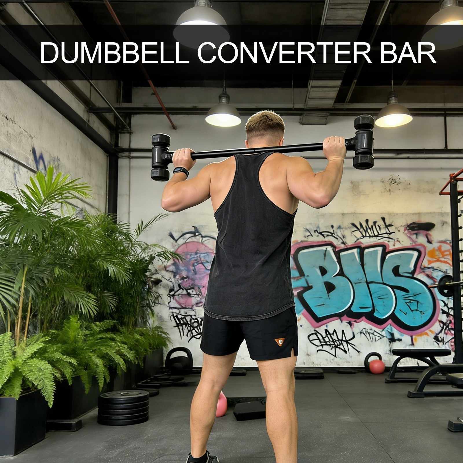 Upgrade Split Dumbbell Barbell Converter Bar Adjustable Capacitry Gym Strength