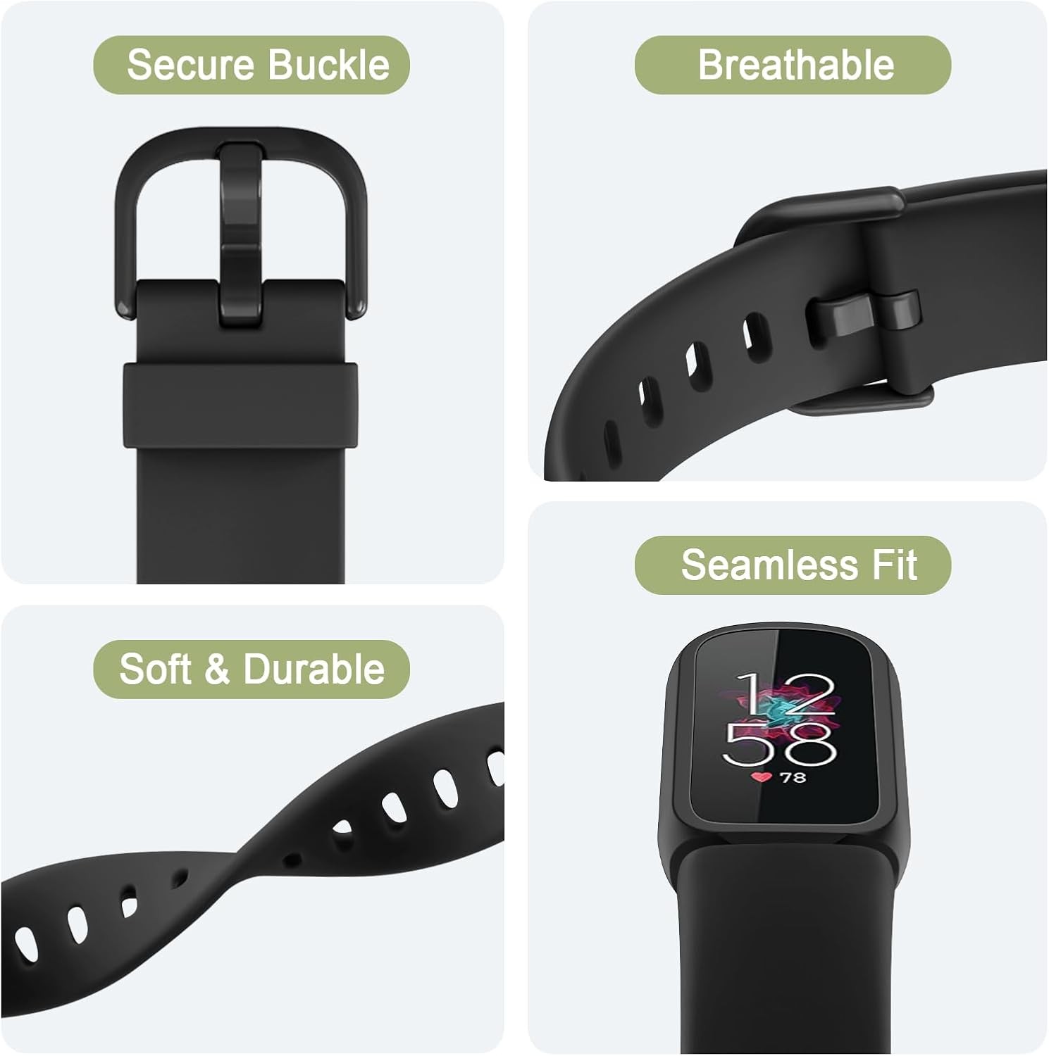 Bands for Fitbit Luxe Silicone Replacement Strap