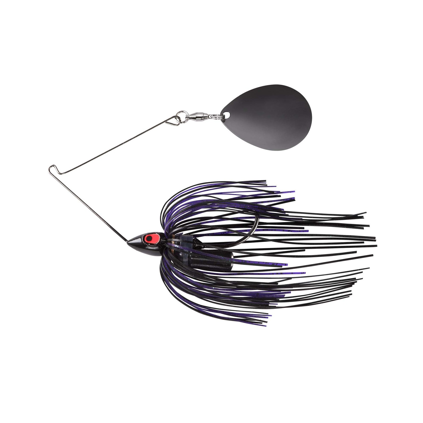 War Eagle Night Time Single Colorado Spinnerbait 1.2Oz Black Purple Vibration
