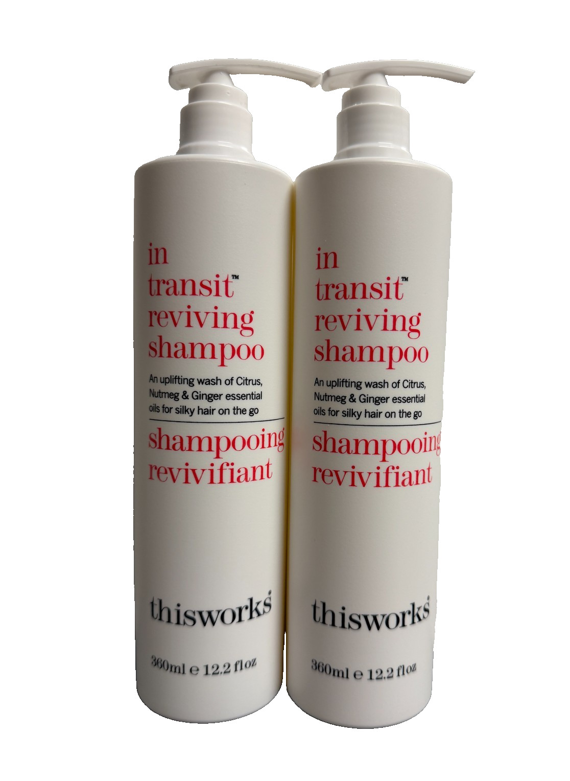 2 PACK Marriott ThisWorks Shampoo In Transit 12.2oz Pump Bottles
