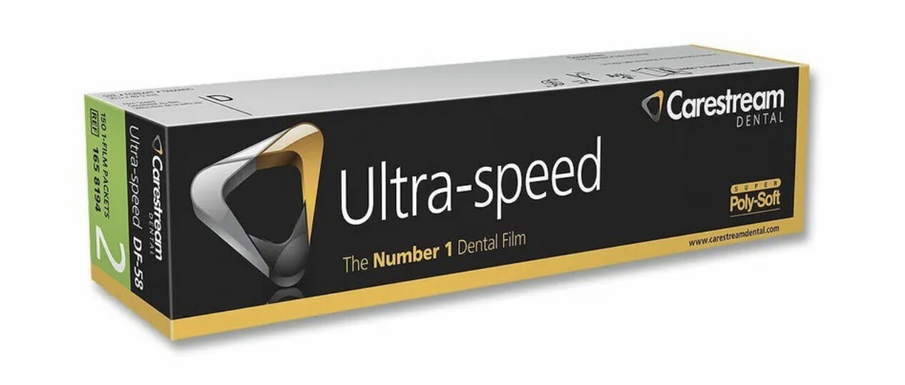 Carestream Intraoral Ultra-Speed X-ray Film 150/Pk DF-58 Size 2