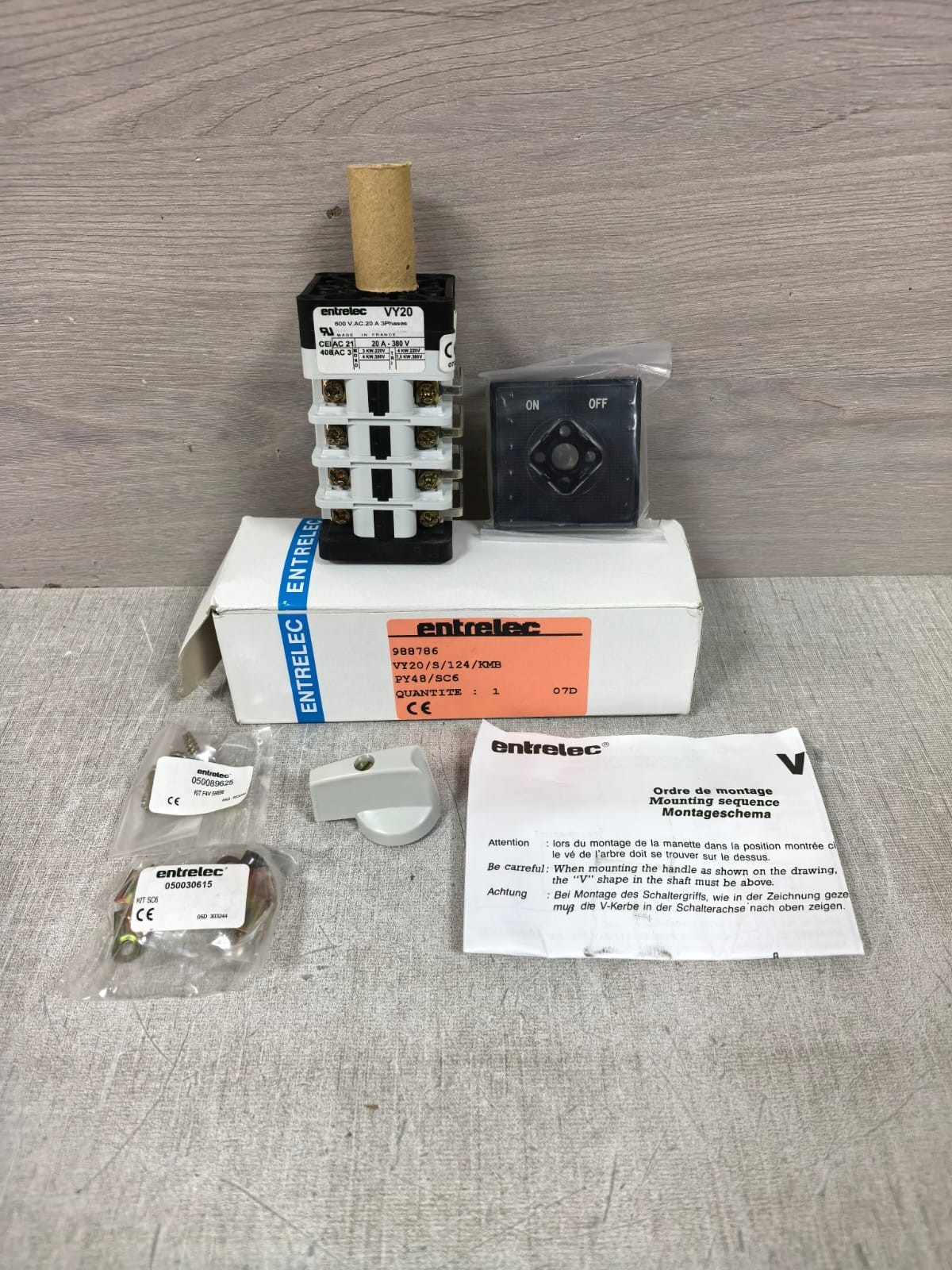 ENTRELEC VY20 988786 VY20/S/124/KMB/PY48/SC6 ROTARY SWITCH
