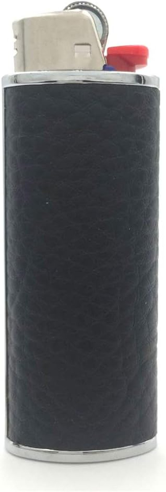 Metal Black Leather Lighter Case Cover Holder for BIC Full Size Lighter Type J6