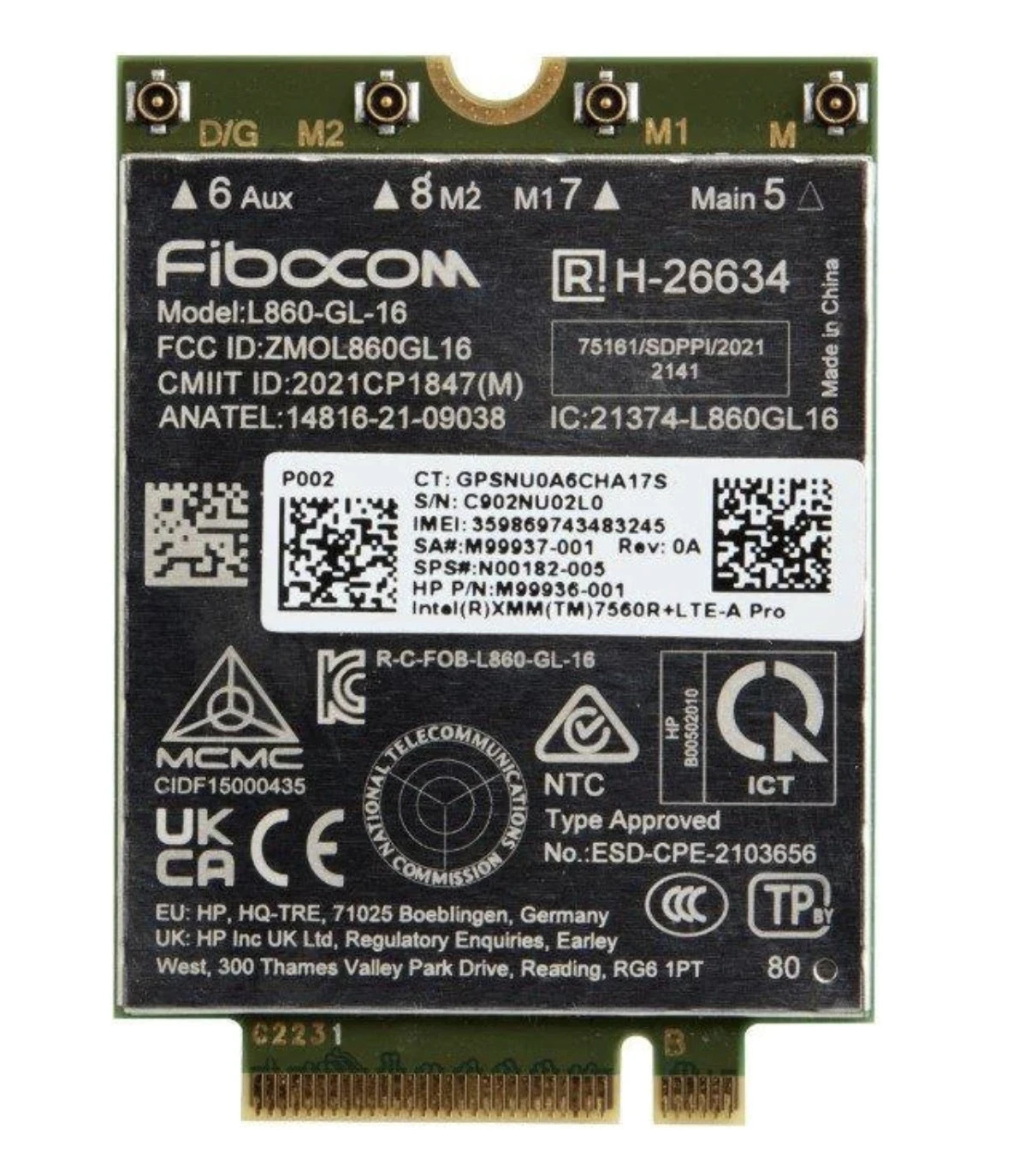 NEW HP 4G XMM 7560 R+ LTE-Advanced Pro WWAN 7P993AA