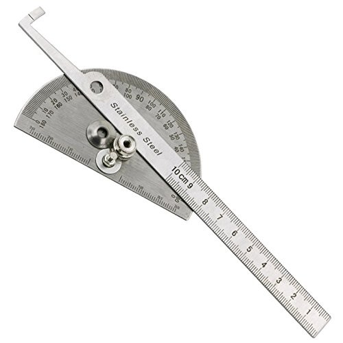 Metal Protractor Angle Finder Rotary Ruler Gauge Machinist Tool Silver