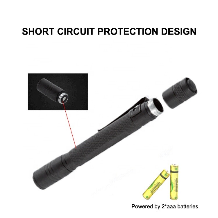 Zoomable 395nm UV Light Penlight Scalable Clip Blacklight Flashlight Torch