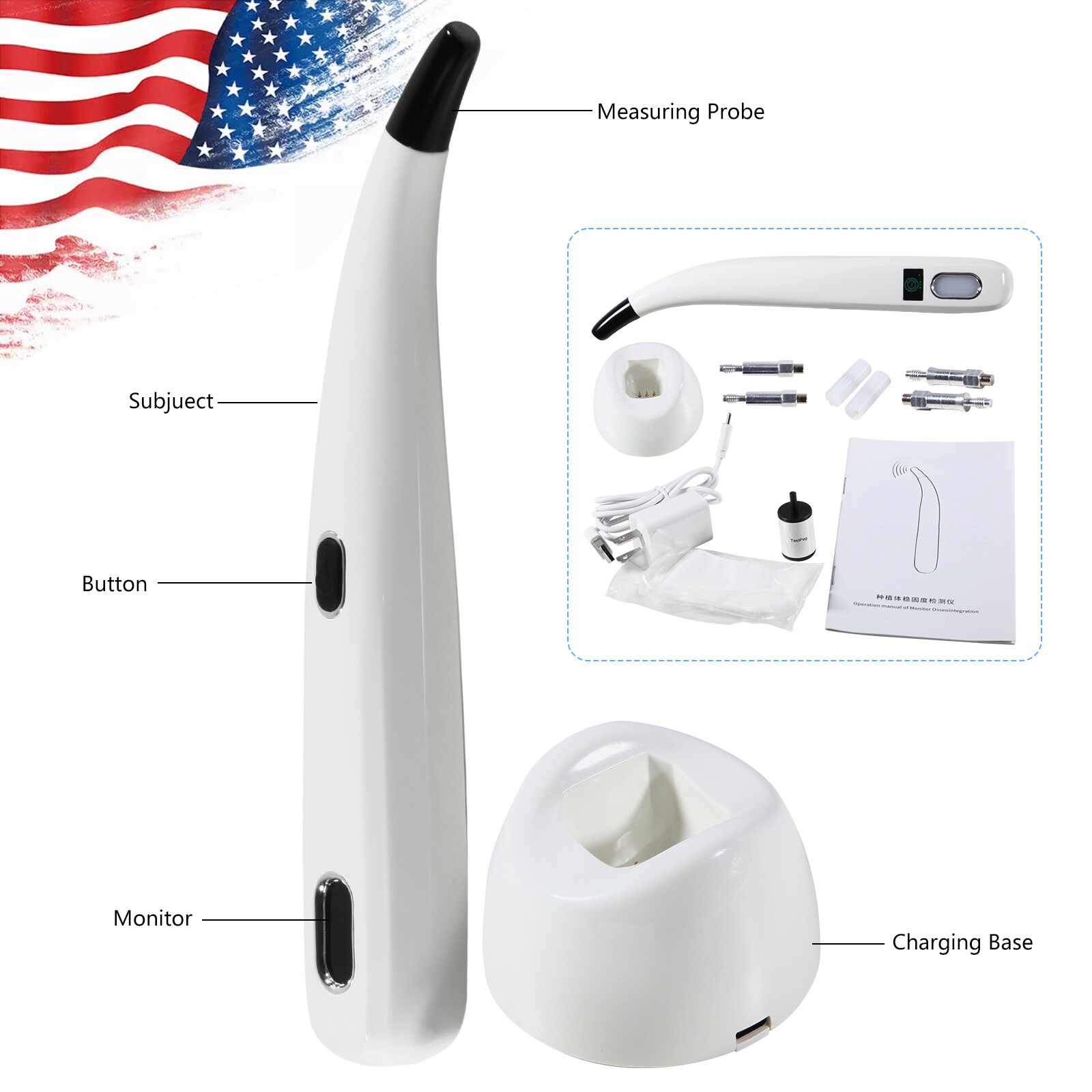 Dental Monitor Osseointegration RFA Inplant Stability Test Unit ISQ USA