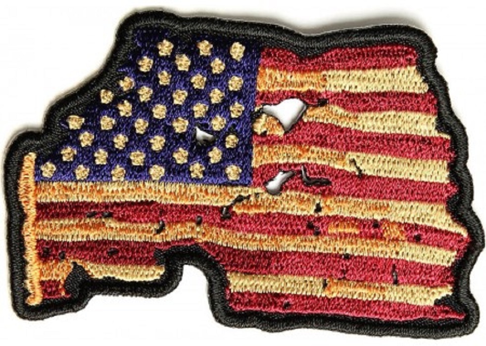 VINTAGE STYLE AMERICAN FLAG MOTORCYCLE BIKER LEATHER JACKET VEST PATCH