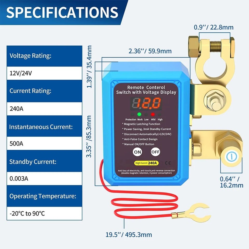 Remote Battery Disconnect Switch Anti-Theft