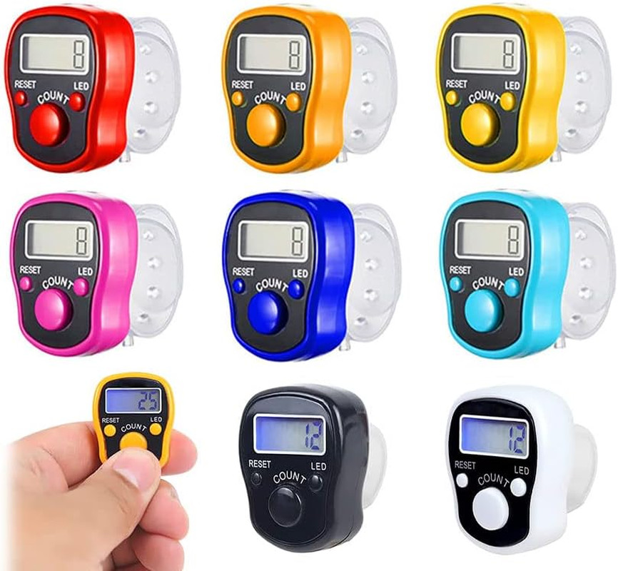 8PCS Electronic Finger Counter, LED Electronic Handheld Tally Counter, 5-Digit C