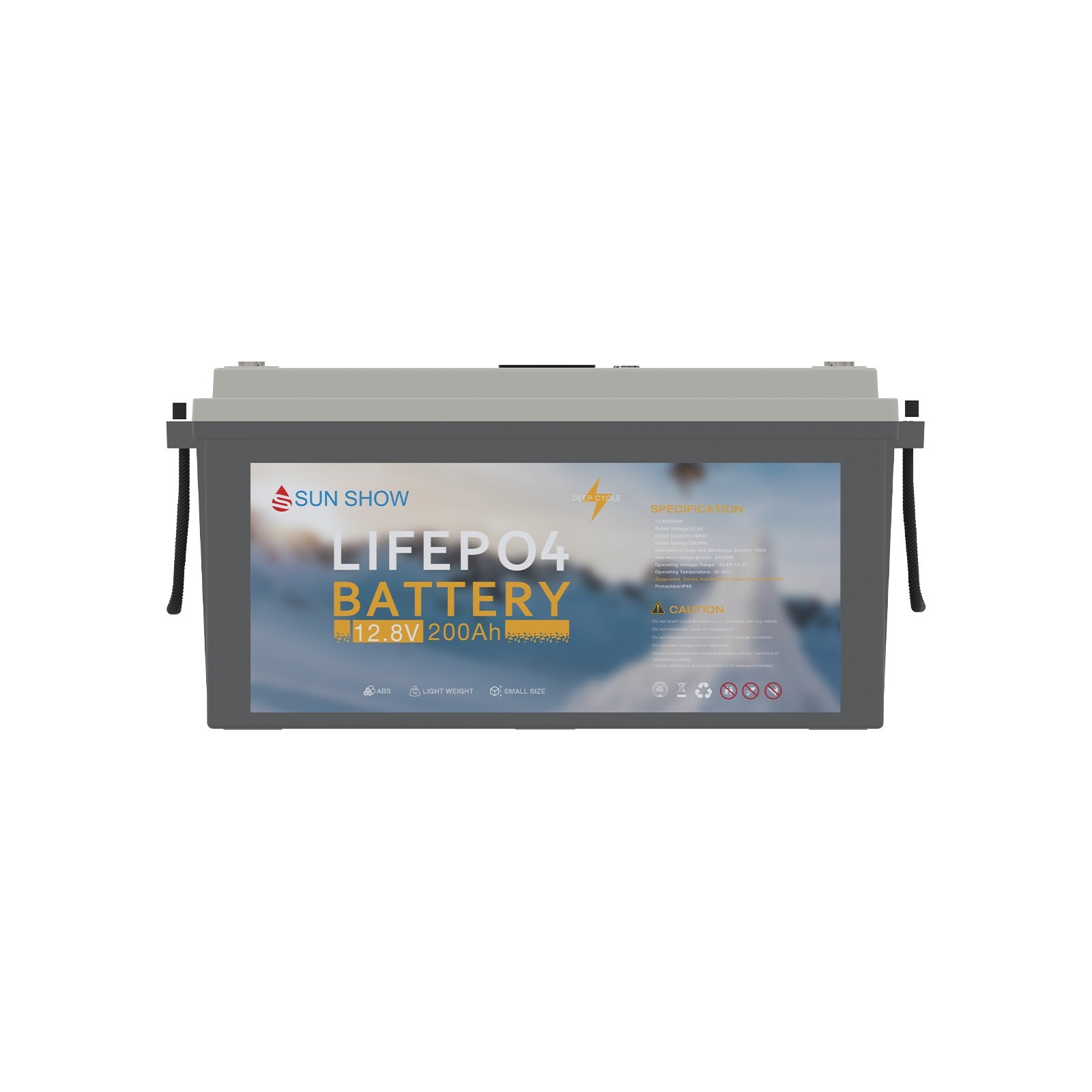 12.8V 200Ah 2560Wh LiFePO4Battery Lithium Bluetooth BMS 100A IP65 Indoor Outdoor