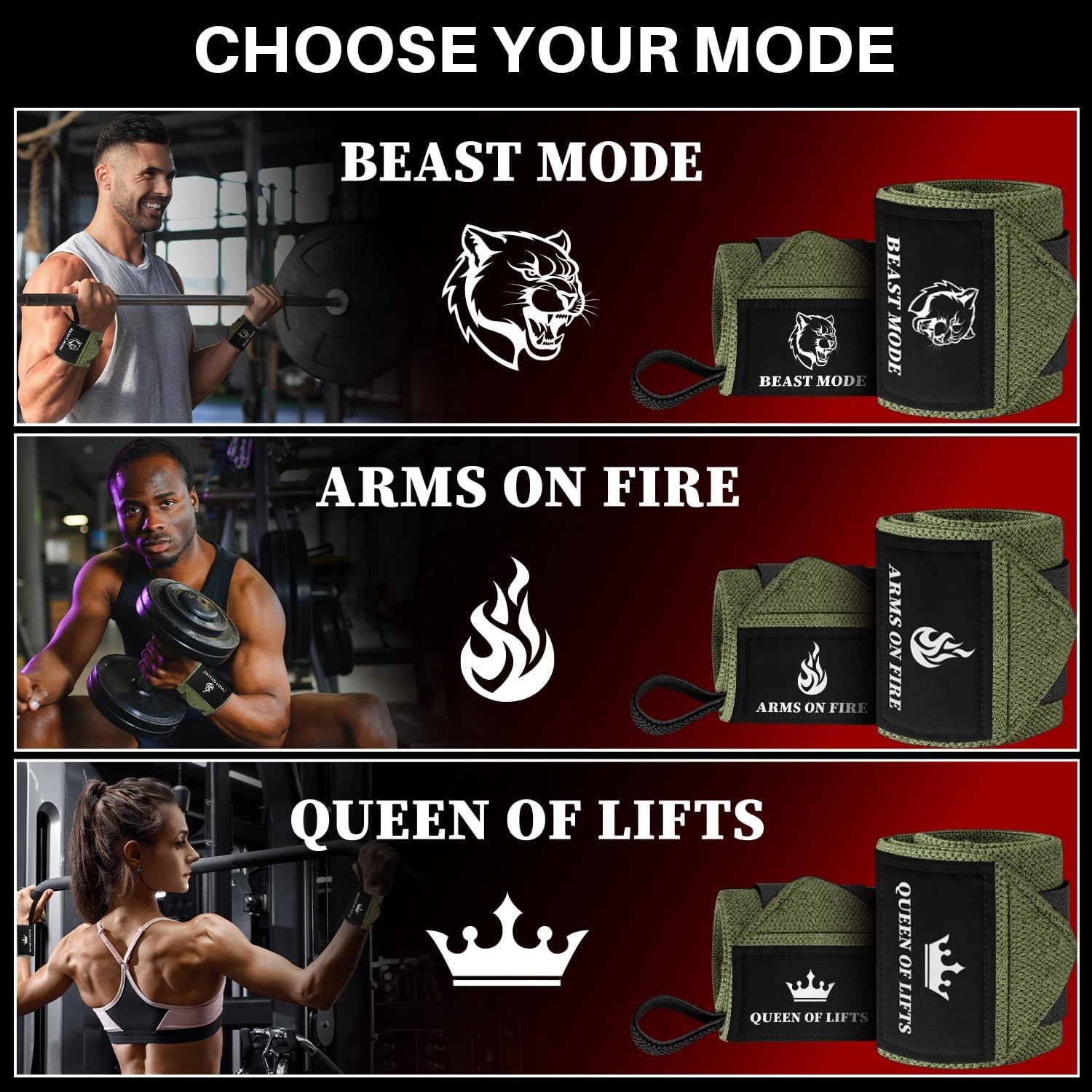 Heavy duty wrist wraps for weightlifting