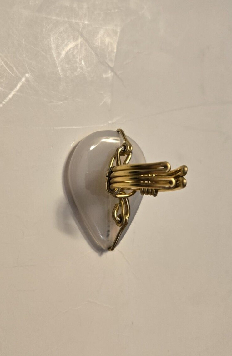 Artisan Crafted Gold Plated Wire Wrapped Agate Statement Ring