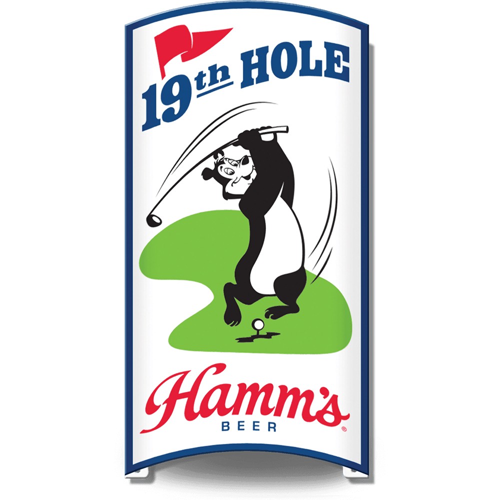 Hamm's Beer 19th Hole Rolled Metal Sign Desperate Enterprises (R103)