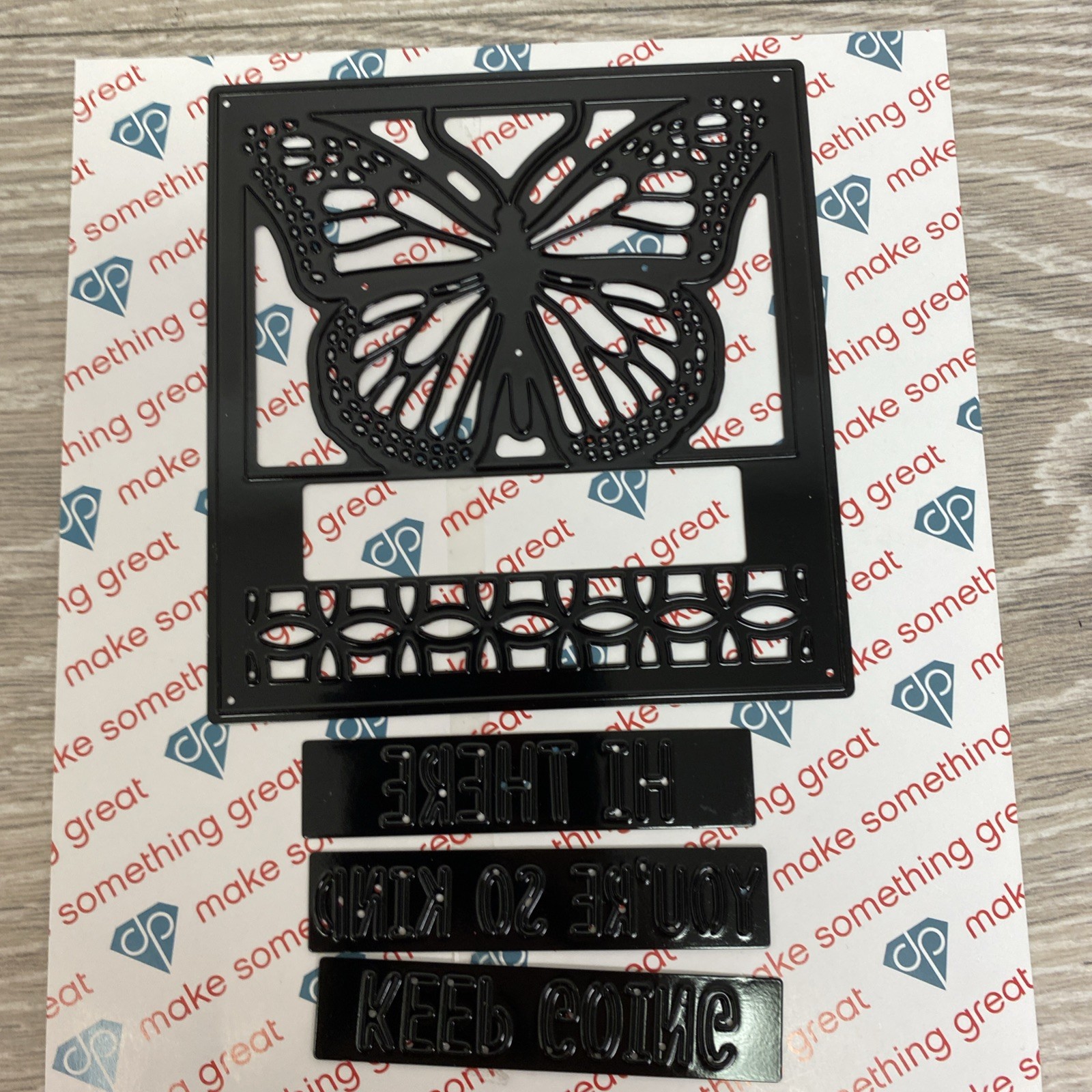 Diamond Press Dies SENDING HAPPY Nesting Background Die Set