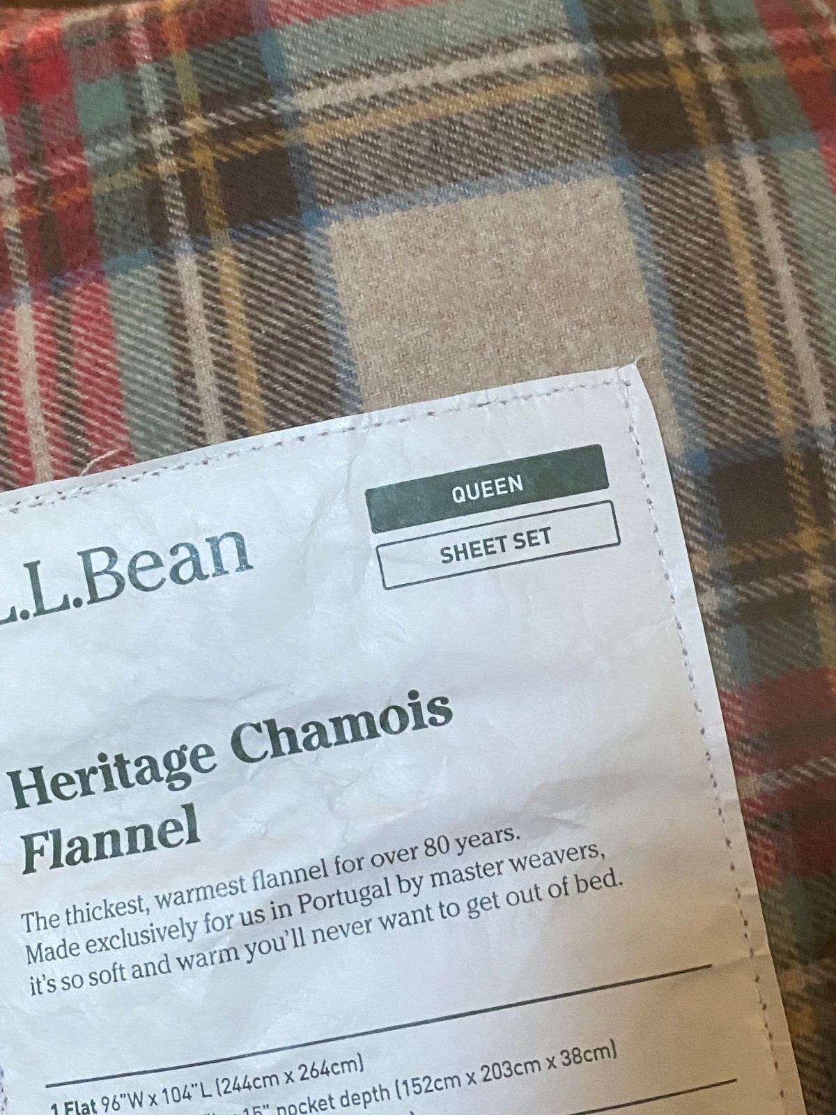 NWT LL Bean Heritage Chamois Flannel Sheets Set - Queen