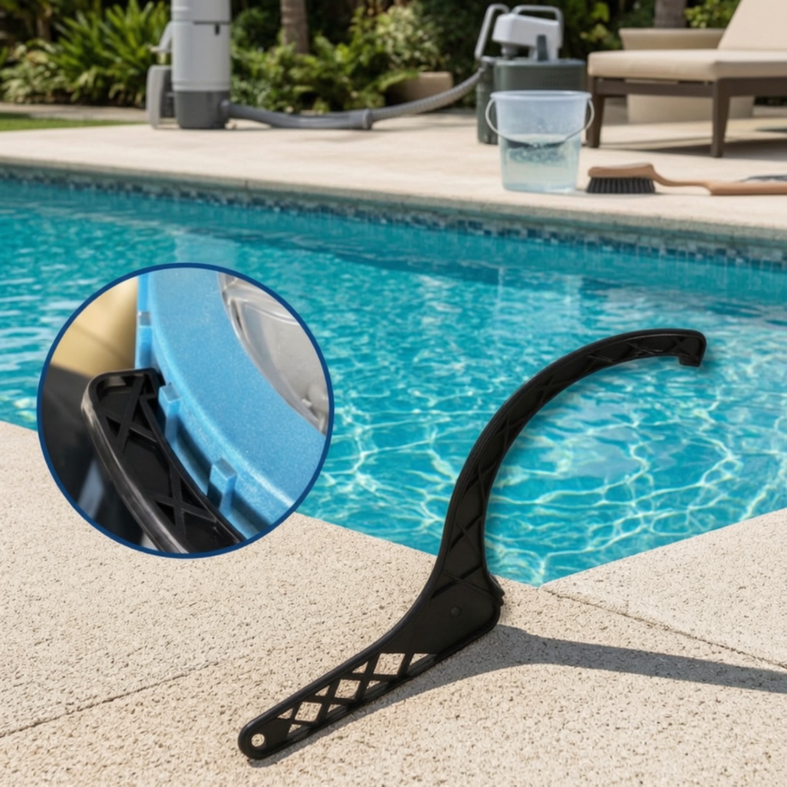 Pool Pump Wrench Lightweight Wrench with Curved Handle Hooked for Technicians
