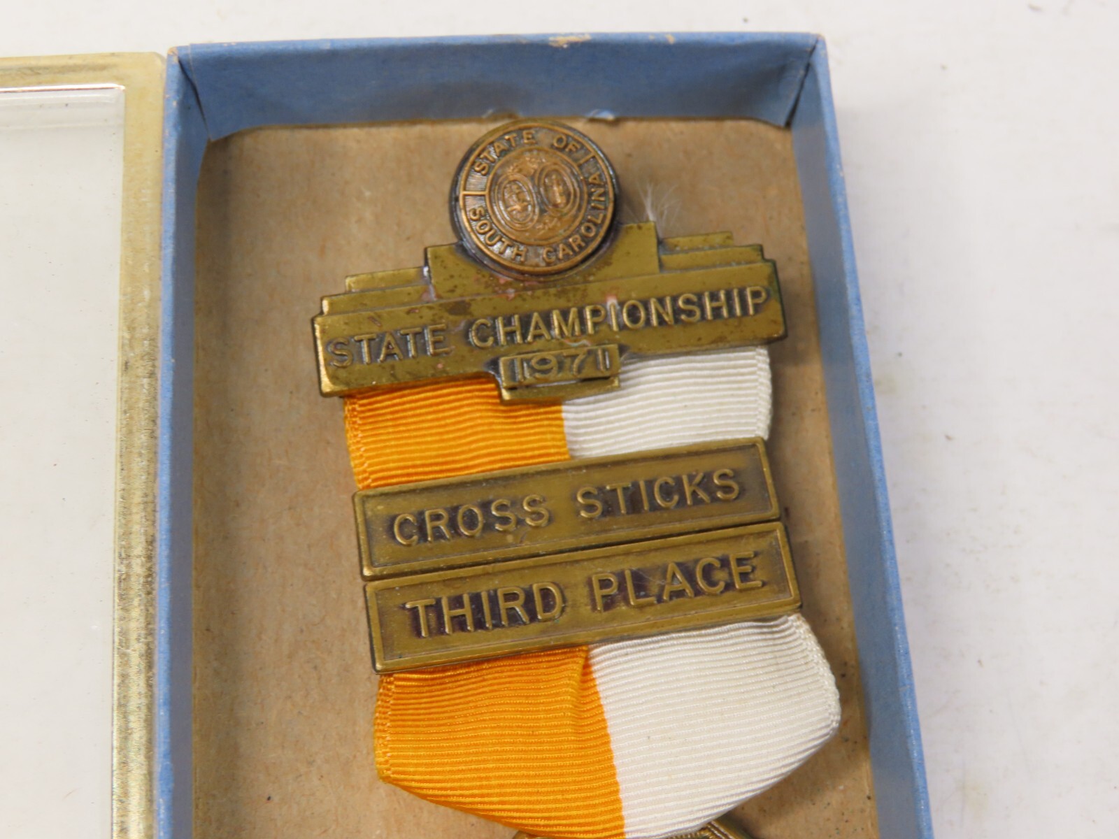 Vintage State Of South Carolina State Champions 3rd Place Cross Sticks Medal