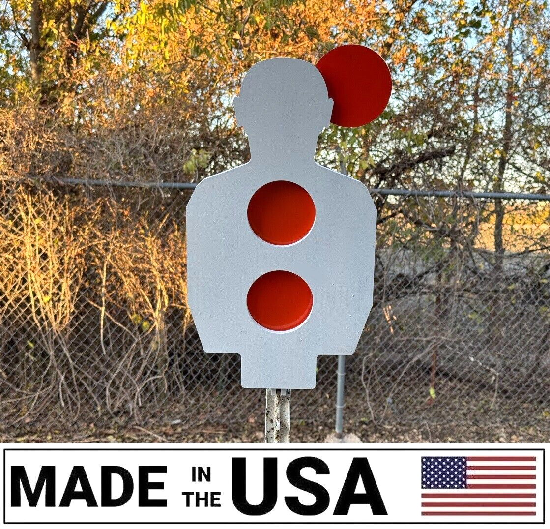 [SR] 3/8" Steel Hostage Reactive Painted Target 10"x18" Torso & 3 Swivel Paddles