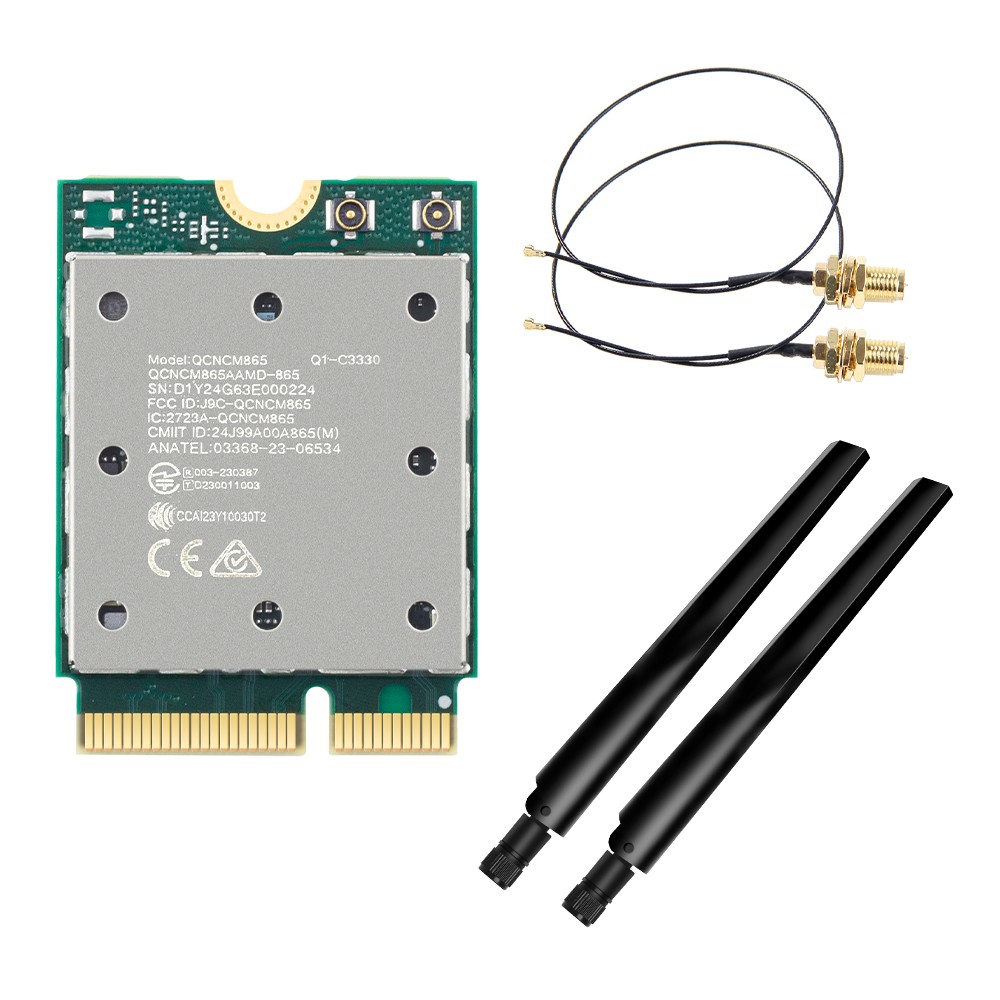 Tri-Band 5.8Gbps QCNCM865 M.2 WiFi 7 Network Card Bluetooth 5.4 With Antenna Set
