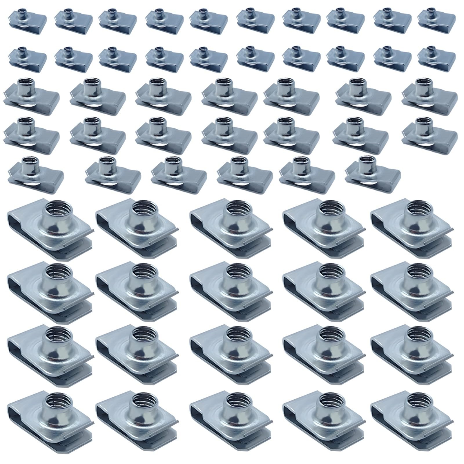 60 PCS Stainless Steel UClip Nuts Set M6/M8/M10 Speed Clip Panel Fasteners