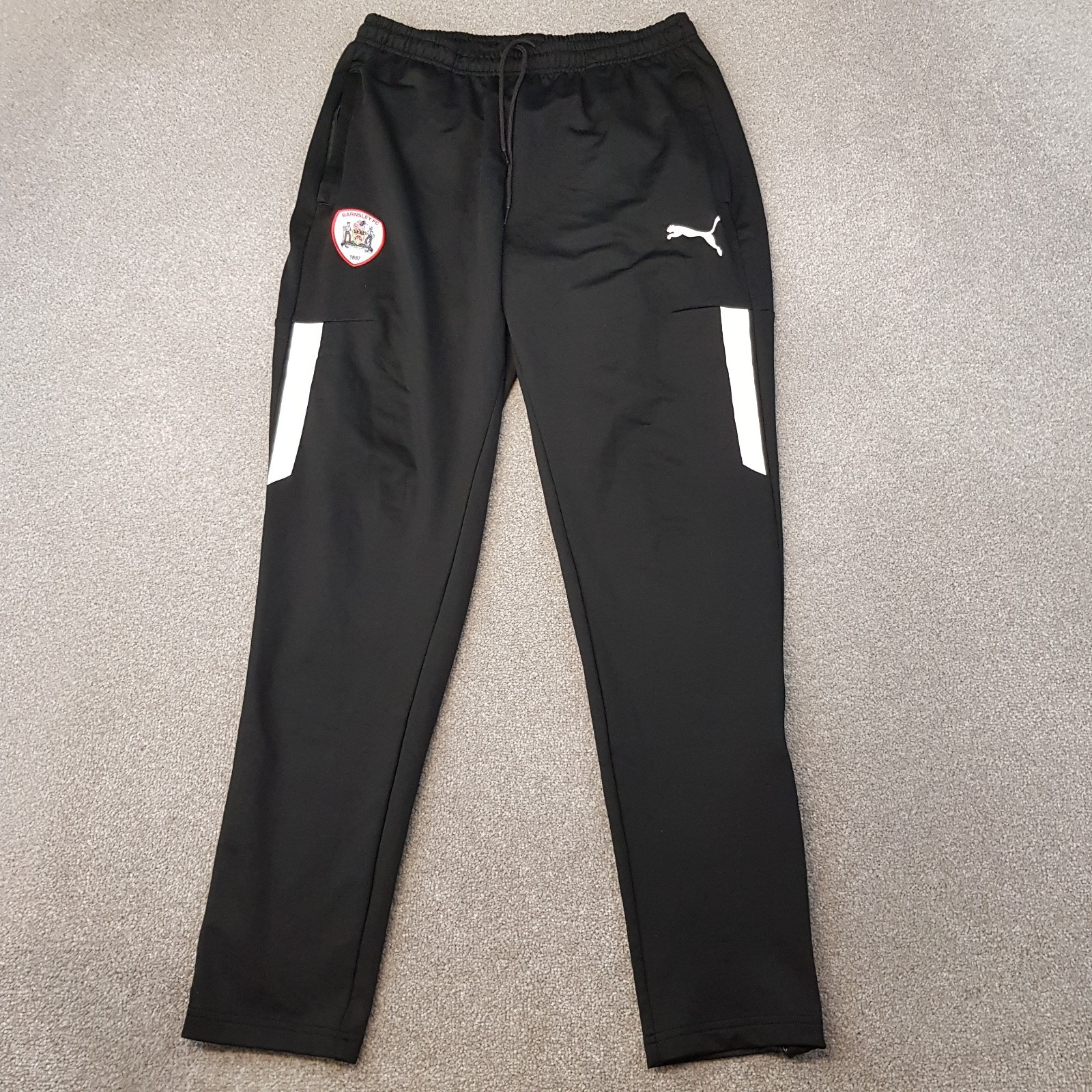 Barnsley FC Mens Tracksuit Bottoms Medium Black Football Training Pants Joggers
