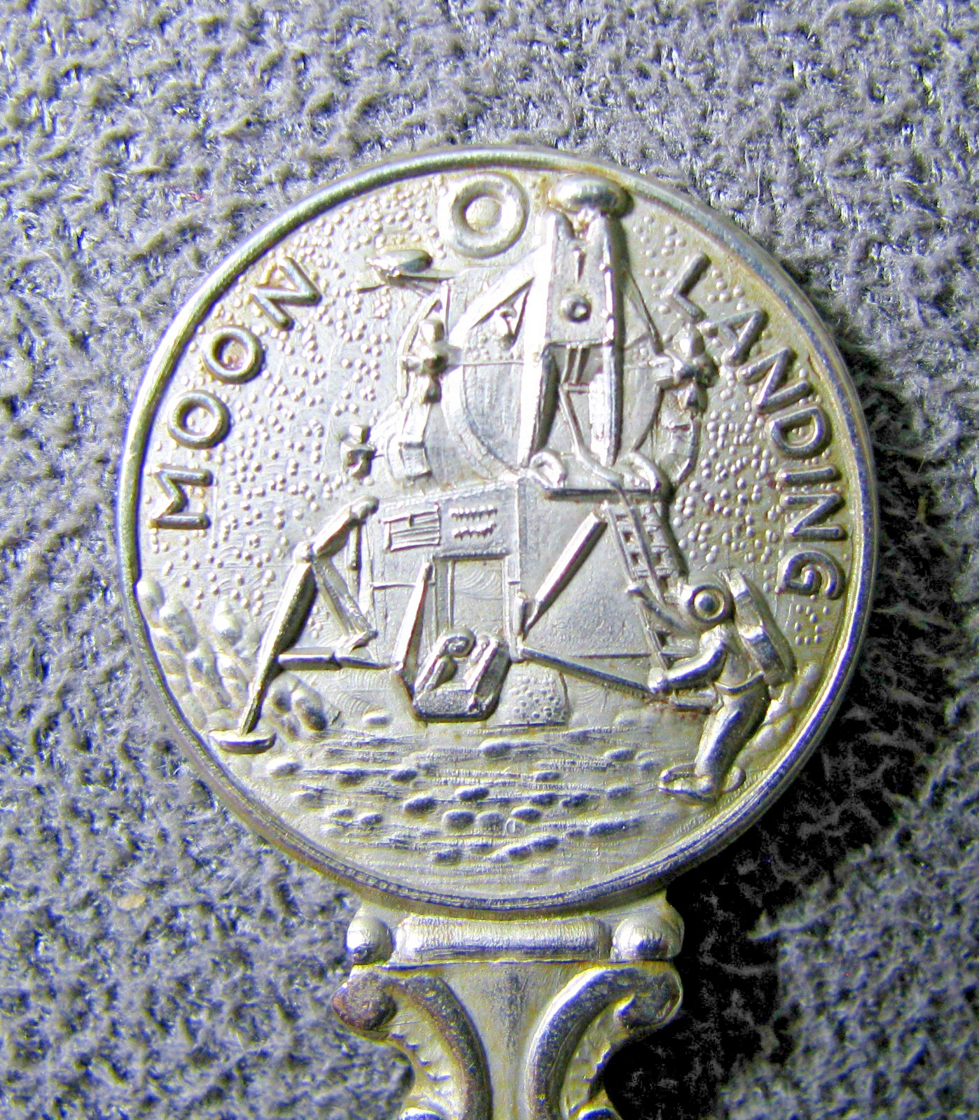 Moon Landing 7-20-69 Armstrong Collins Aldrin Commemorative Expresso Spoon
