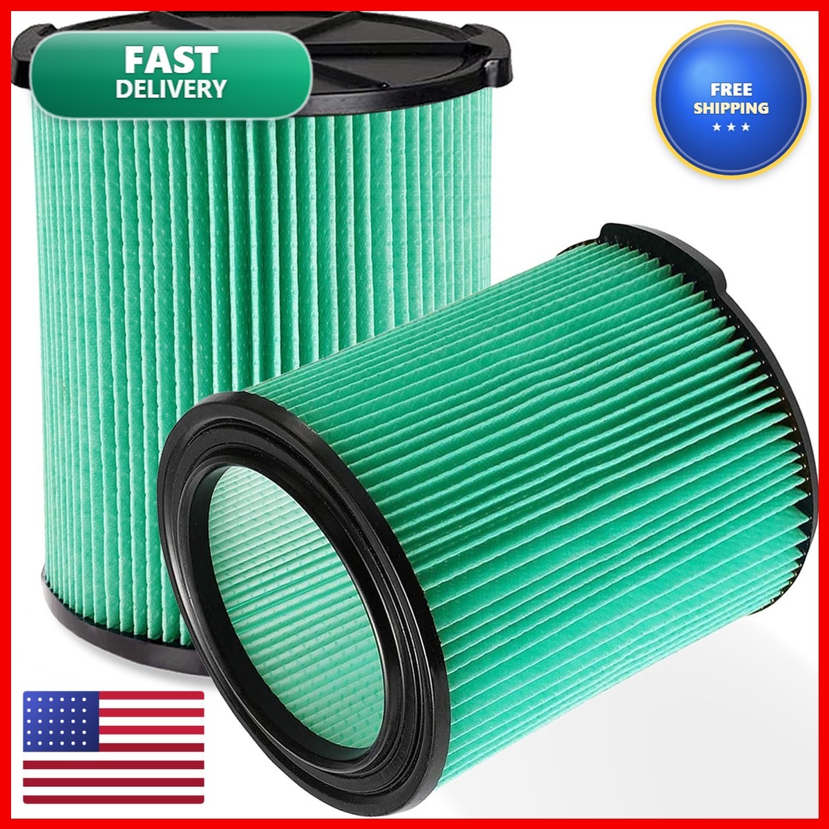 2 Pack VF6000 Filter for Ridgid Wet Dry Vac WD5500 WD0671 WD6425 WD7000