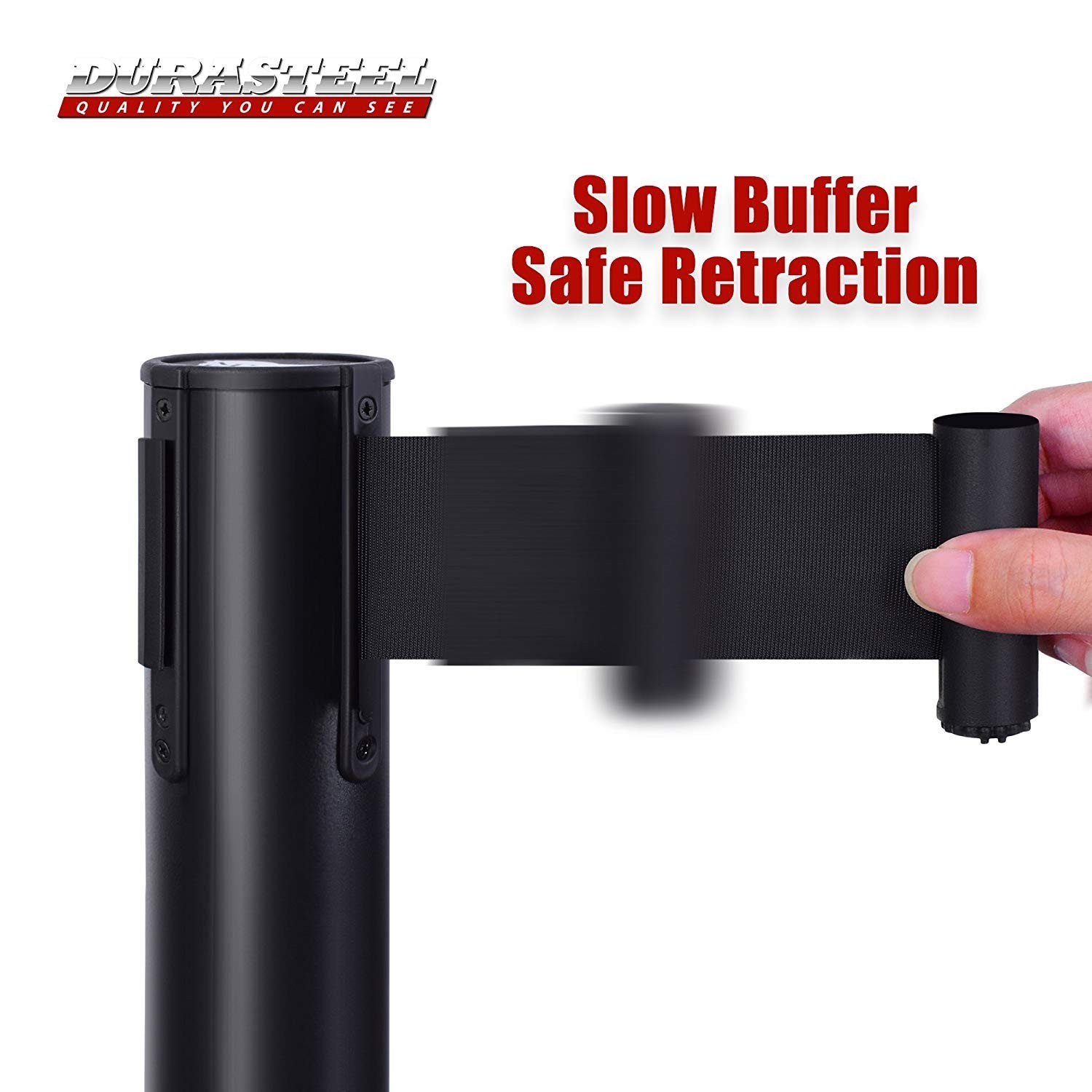 Retractable Belt Stanchion Posts 6-Pack - 6.5ft Crowd Control Barriers - Meta...
