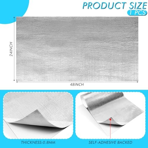 Pcs4'' x 48'' Aluminized Heat Shield Thermal Barrier Adhesive 24 x 48 Inch 2