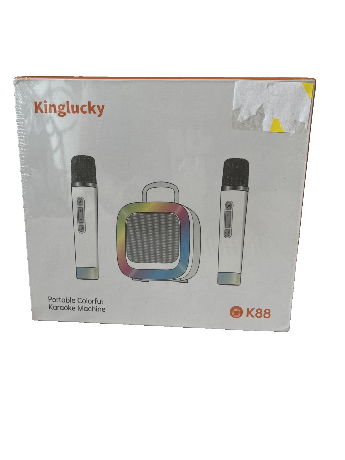 NEW Kinglucky K88 Portable colorful karaoke machine w/ 2 microphones