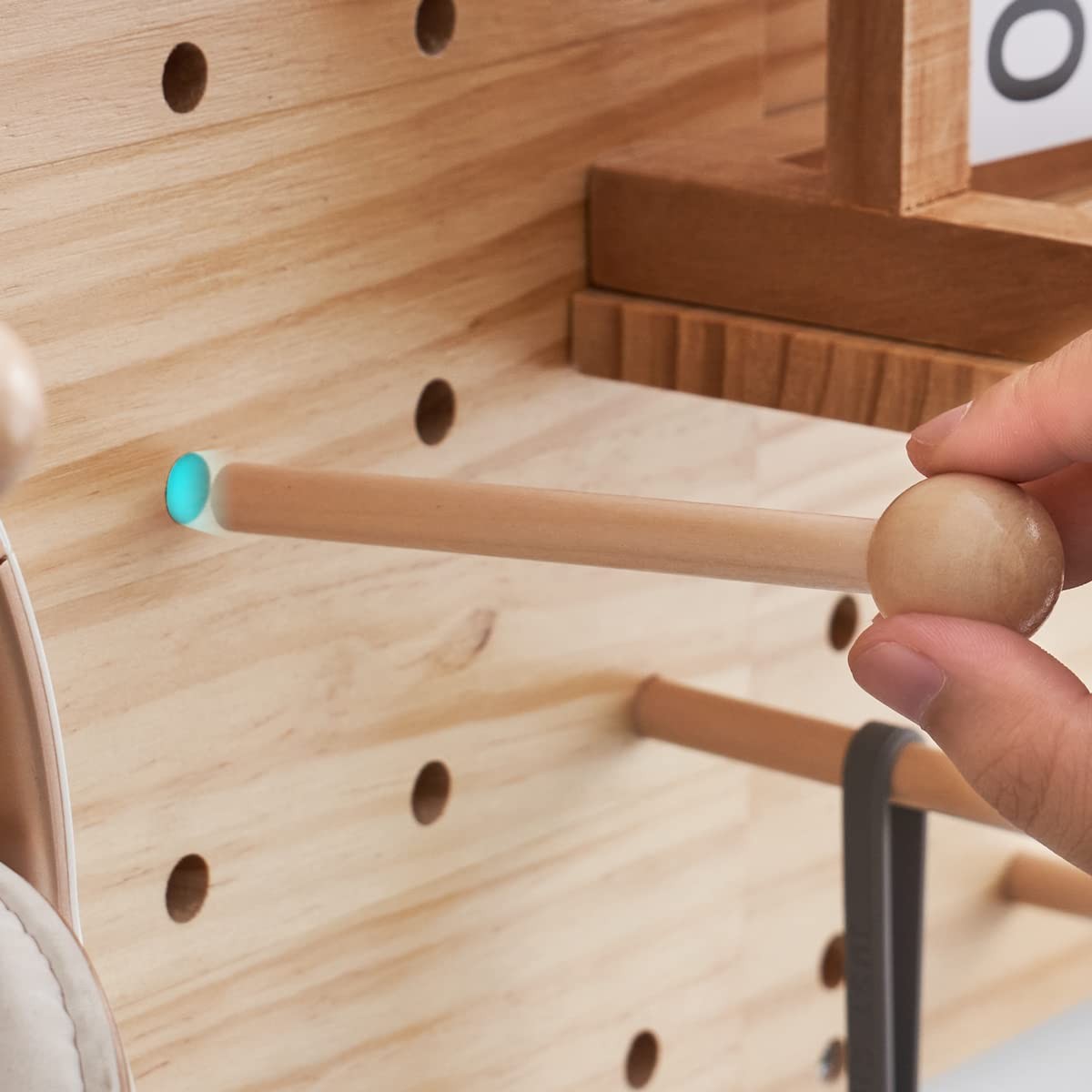 Wood Pegboard Combination Wall Organizer Kit, Wooden Display Pegboard Panel K...