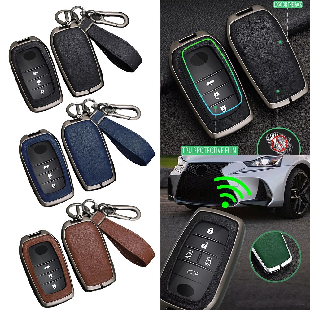 Zinc Alloy Leather Remote Key Cover Case For Toyota for Tundra for Corolla
