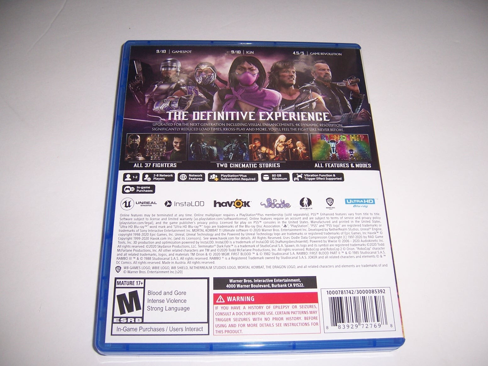 Authentic Box Case Replacement Sony PlayStation 5 PS5 Mortal Kombat 11