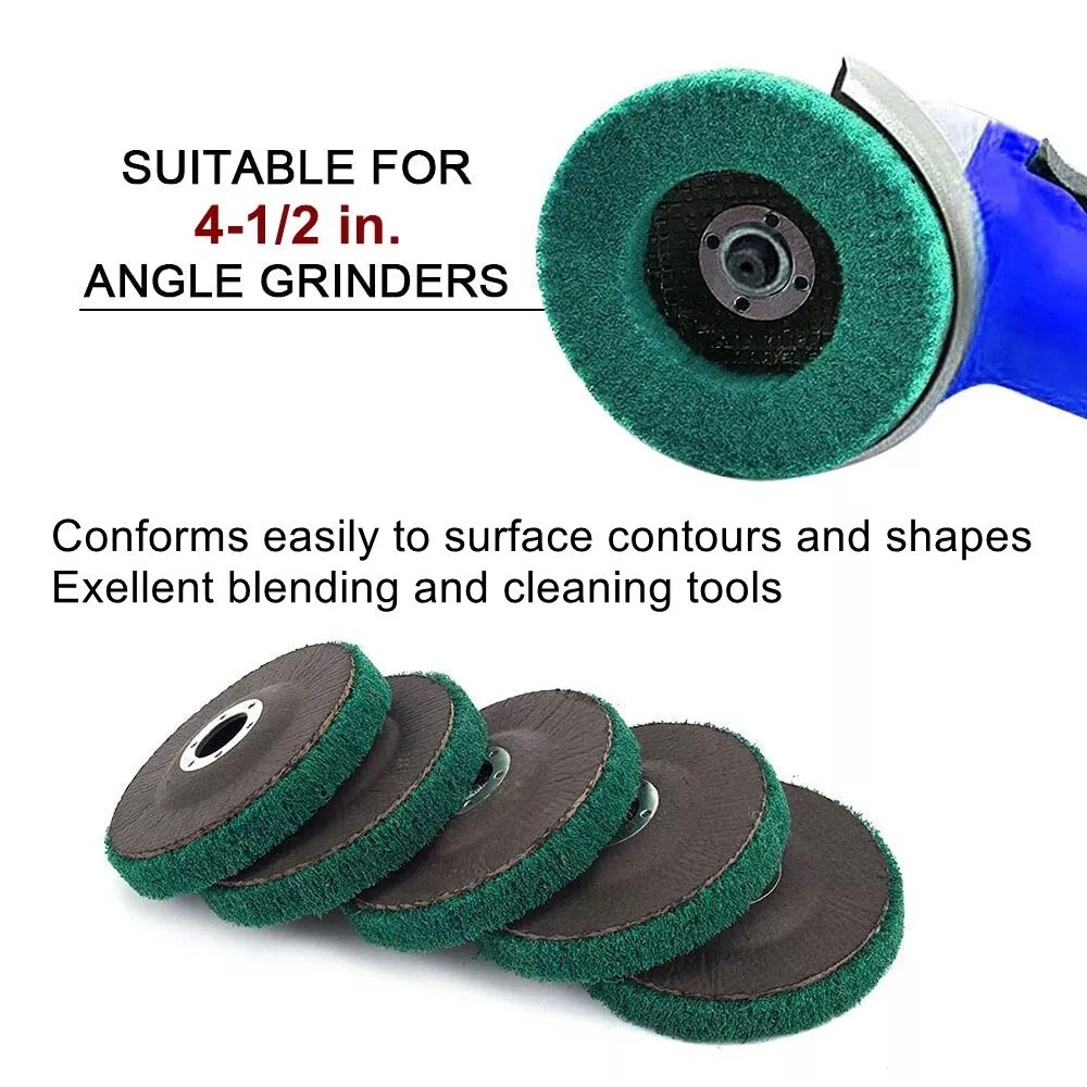 5PCS Nylon Flap Discs 180 Grit 4.5" Surface Prep Cleaning Wheel