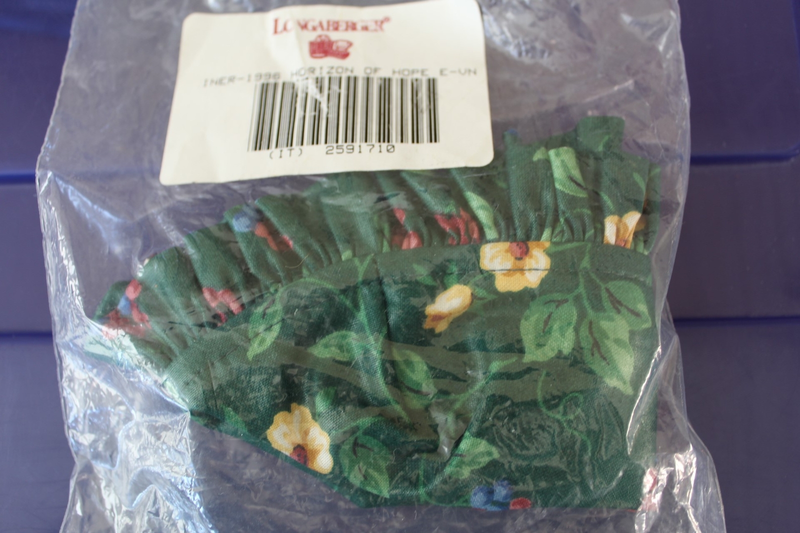 Longaberger 1996 HoH Horizon of Hope Basket Emerald Vine Liner #2591710 - NEW