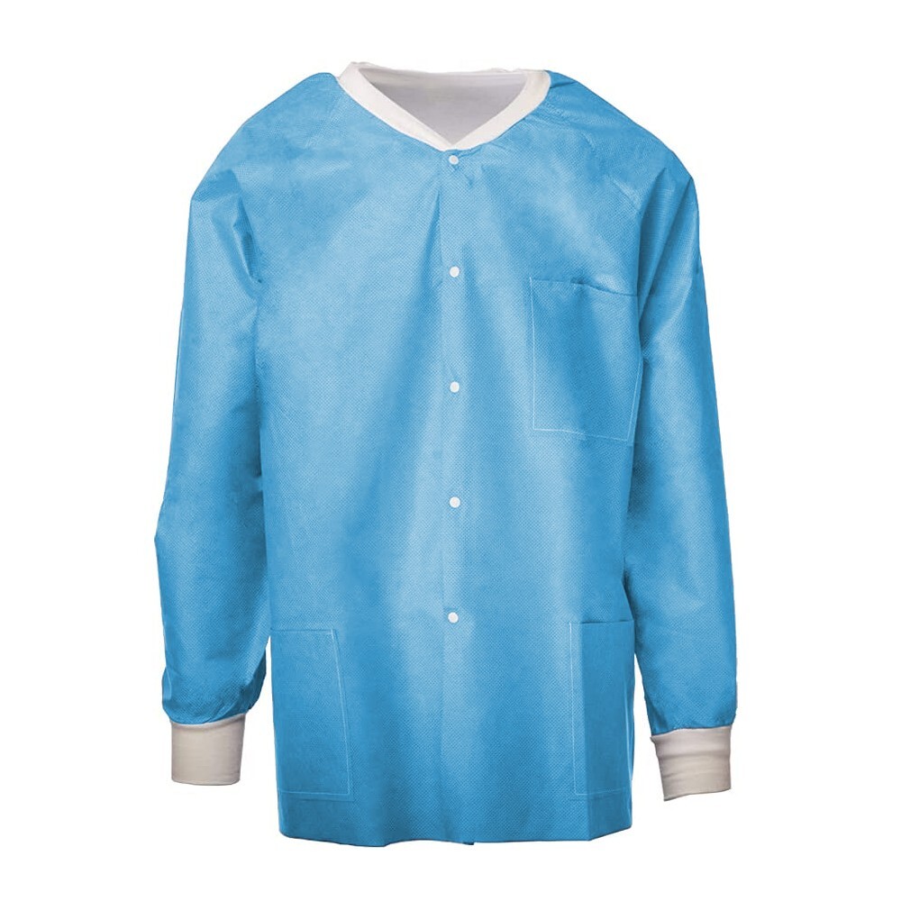 10-100 Count Disposable Lab Jackets, Unisex Hip-Length Lab Coats 45gsm (M)