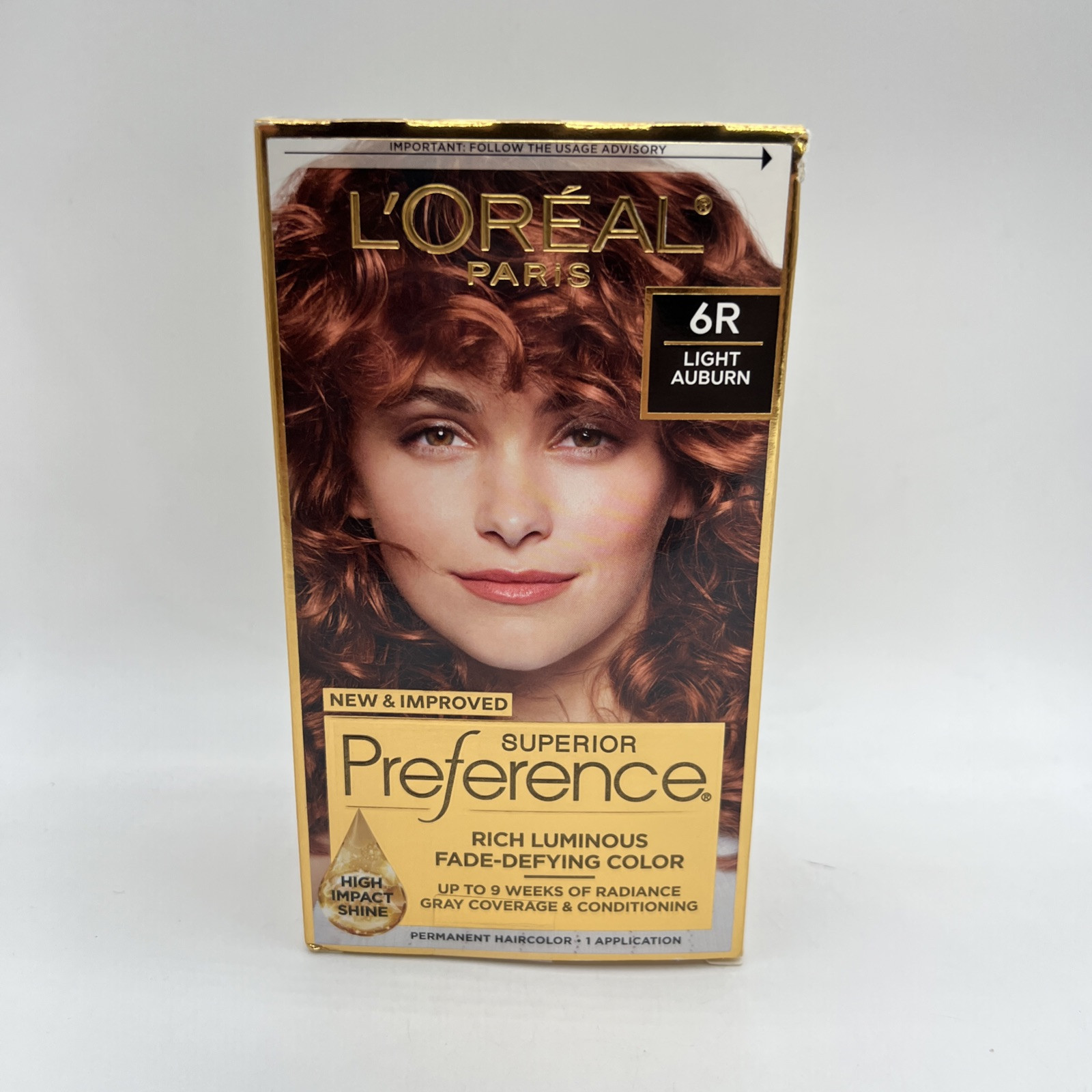 L'Oreal Superior Preference Fade Defying Color Shine #6R Light Auburn 1 Pack