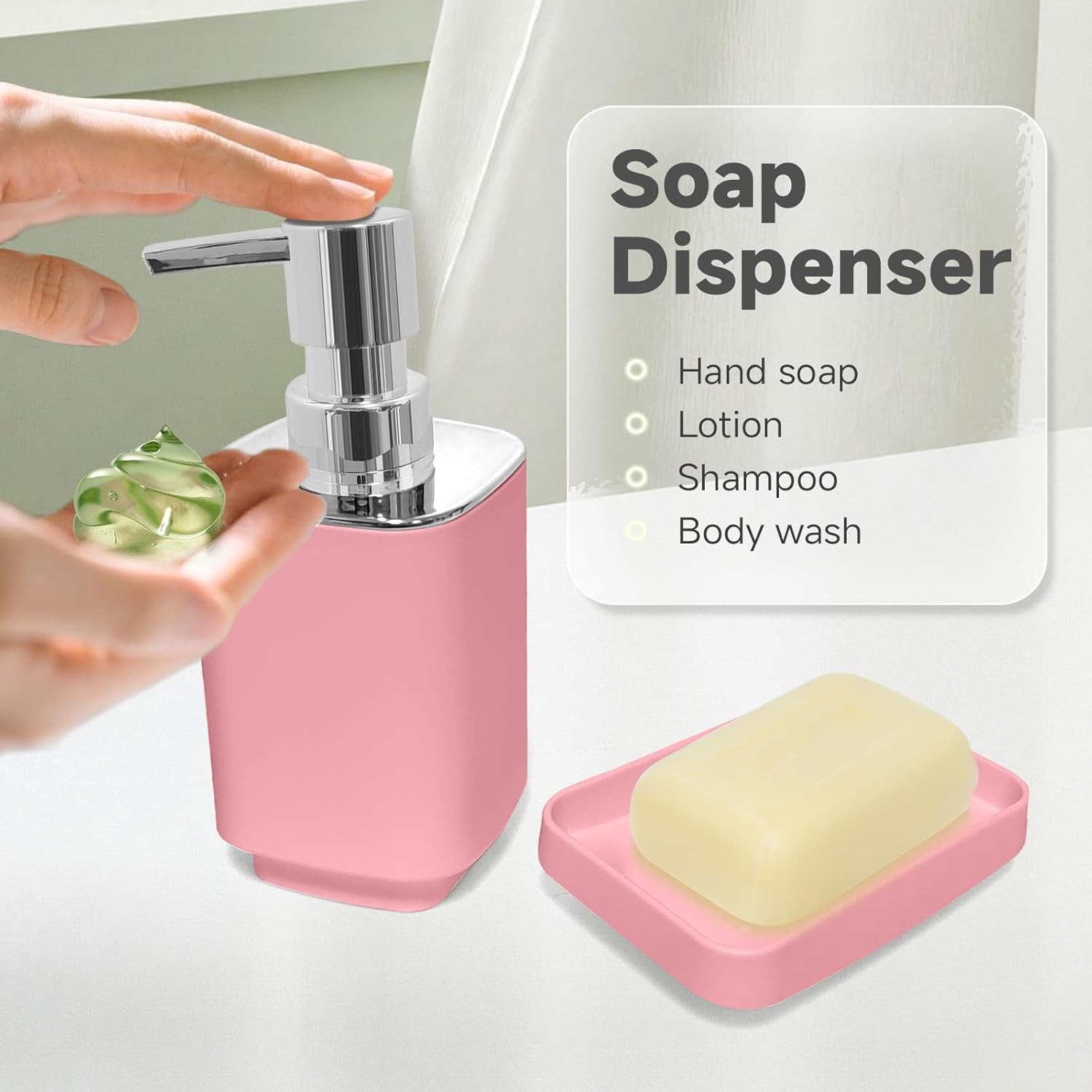 4 Piece Bathroom Accessory Sets, Light Pink Bathroom Accessories Sets Include