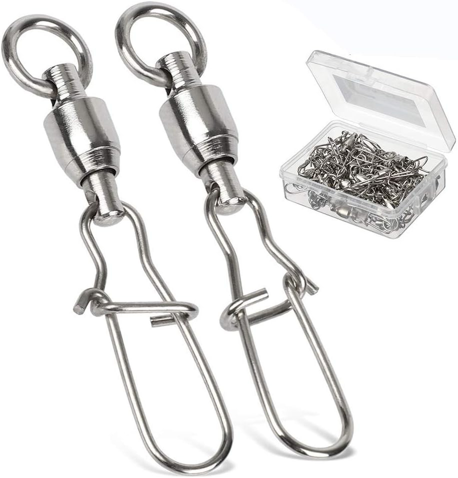 Duo Lock Snap Fishing Swivels Stainless Barrel Swivels Fishing Lure Snap Swivels